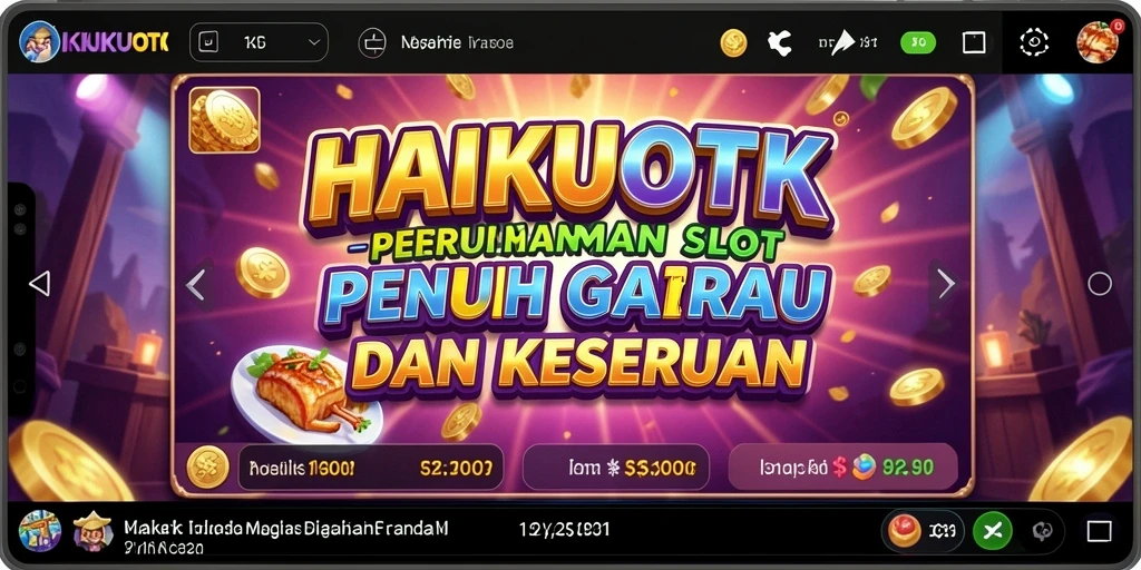 Tampilan gameplay Slot HAIKUOTK yang menarik dan penuh warna.