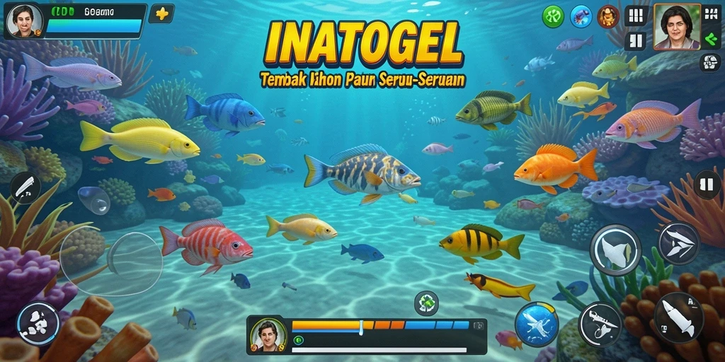 Tampilan gameplay INATOGEL yang menarik saat berburu ikan.