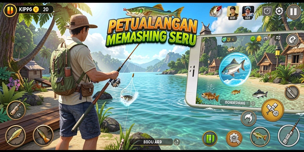 Menampilkan gameplay memancing yang seru dan interaktif di KEPO66.