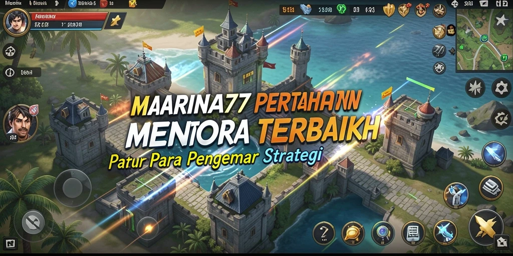 Tampilan gameplay <strong>MARINA77</strong> yang memukau dalam pertahanan menara.