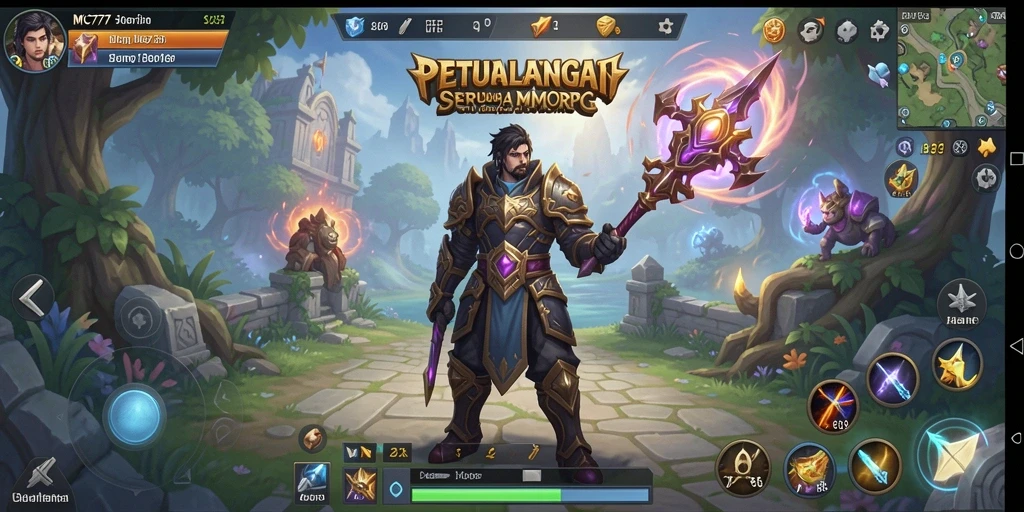 Tangkapan layar gameplay MC777 menampilkan petualangan seru MMORPG.
