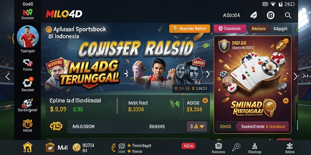Screenshot utama MILO4D menampilkan antarmuka taruhan olahraga yang menarik.