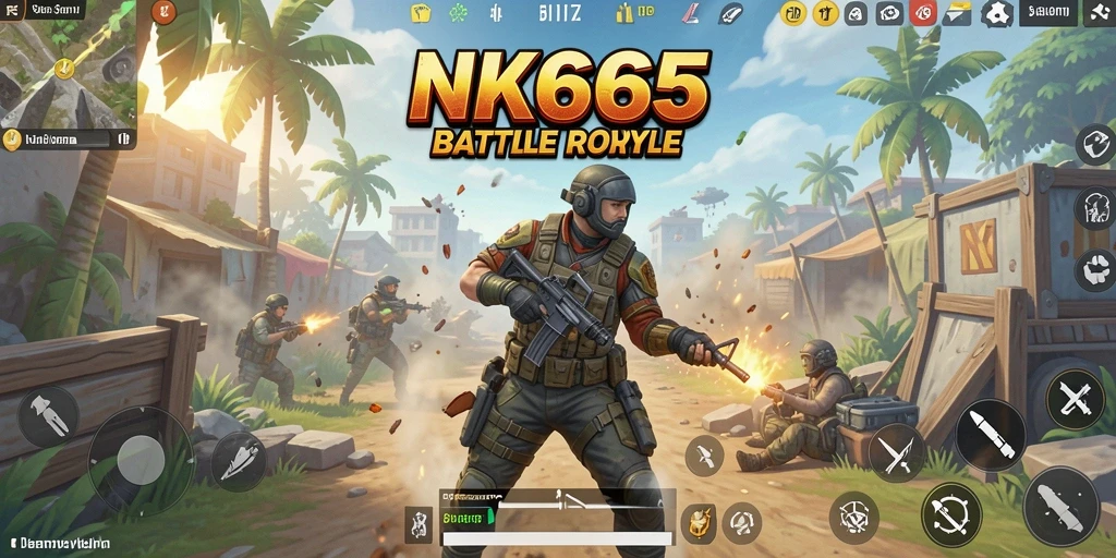 Tangkapan layar NK666 menampilkan aksi seru dalam Battle Royale.
