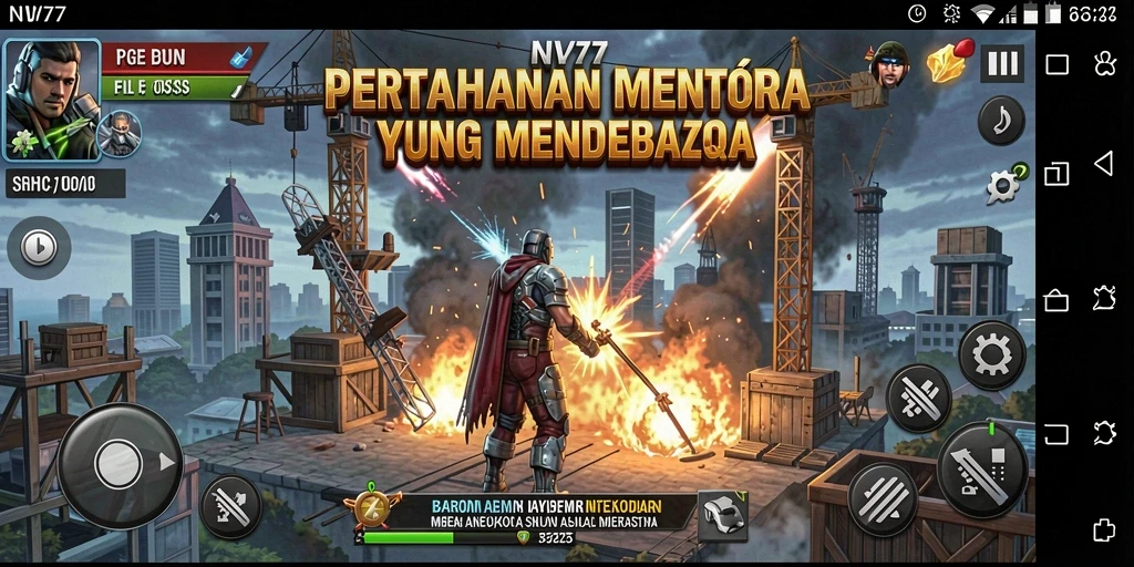 Screenshot NV77 menampilkan aksi menara pertahanan yang mendebarkan.