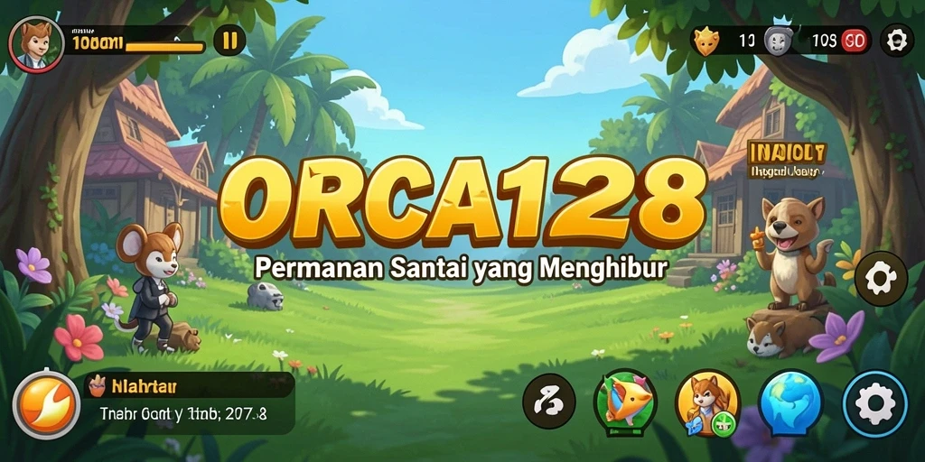 Tampilan gameplay menarik dari ORCA128 yang penuh warna.