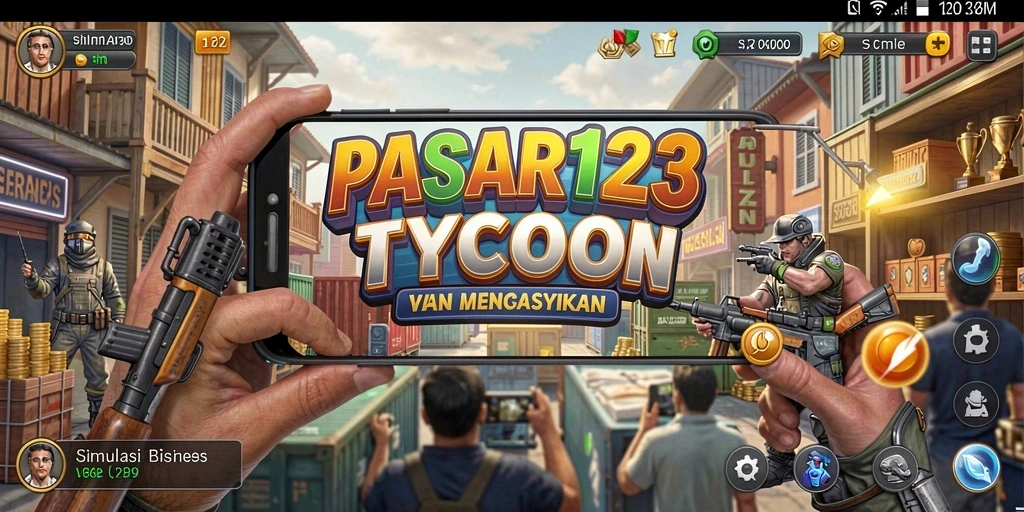 Tampilan gameplay PASAR123 yang menarik dengan elemen Tycoon yang seru.
