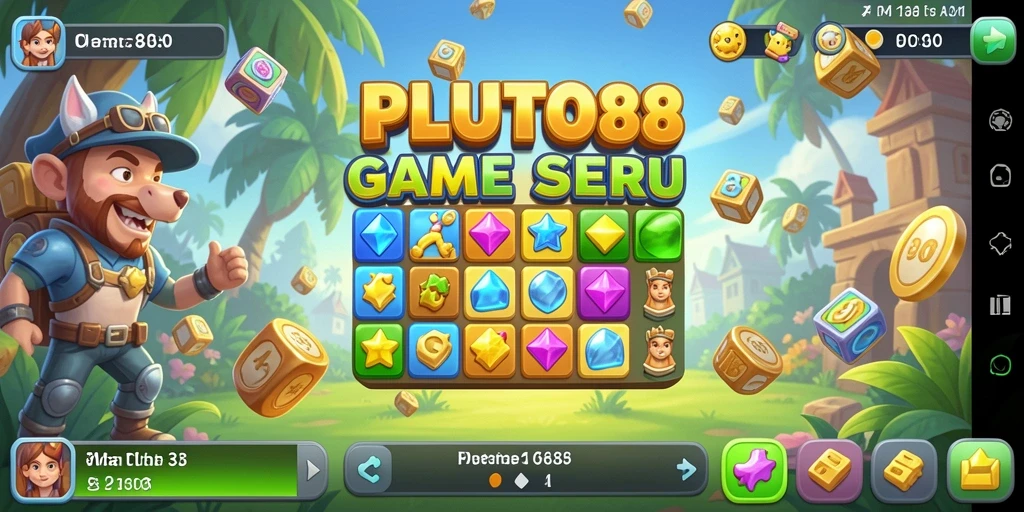 Tampilan gameplay PLUTO88 yang seru dalam adegan Match-3.