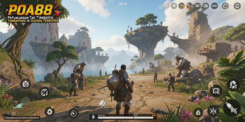 Screenshot gameplay POA88 yang menunjukkan dunia terbuka yang luas.