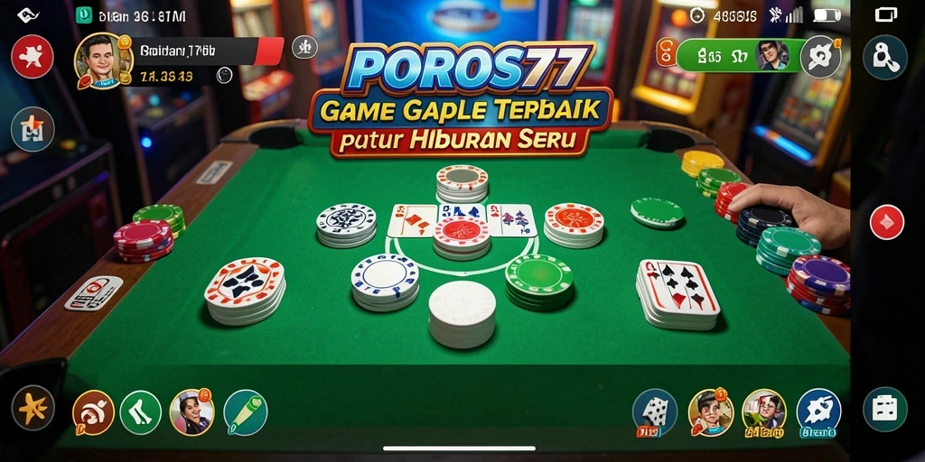 Tampilan gameplay seru dari POROS77 yang menunjukkan permainan Gaple.