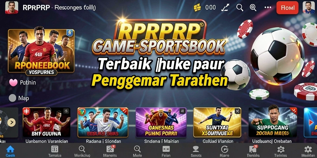 Tampilan utama aplikasi RPRPRP menunjukkan berbagai pilihan taruhan olahraga.