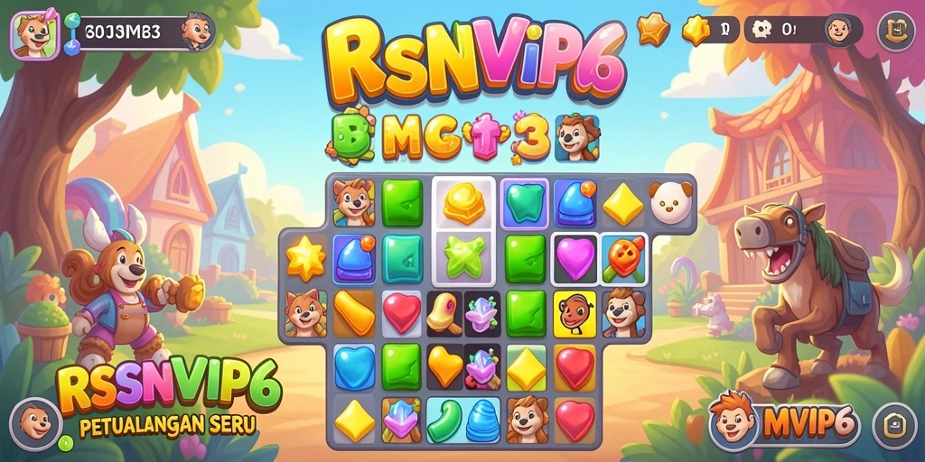 Screenshot gameplay RSNVIP6 dengan kombinasi elemen Match-3 yang menarik.