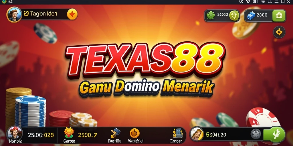 Tampilan gameplay seru dalam TEXAS88 yang penuh strategi domino.
