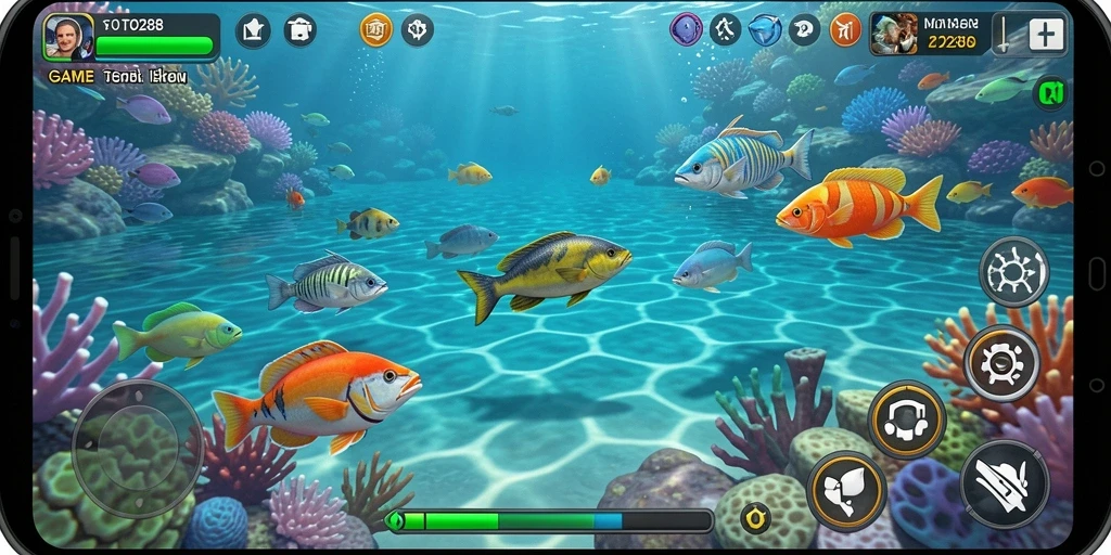 Gameplay seru TO288 dengan berbagai jenis ikan yang menunggu untuk ditembak.