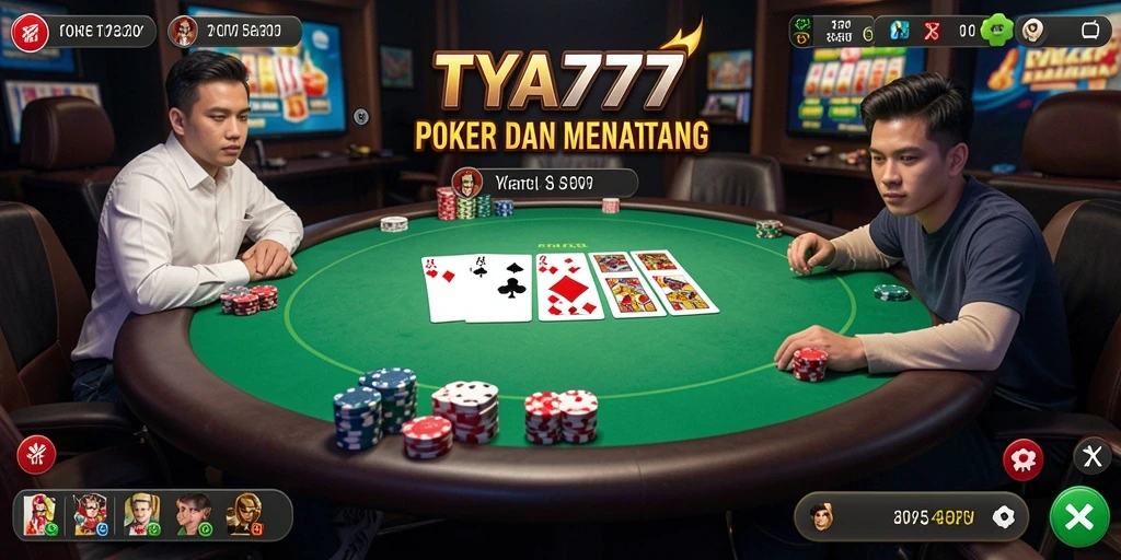 Gameplay TYA777 menampilkan momen seru di meja Poker.
