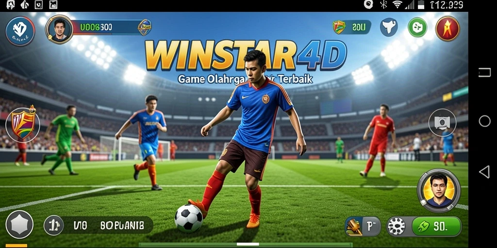 Tampilan gameplay menarik dari WINSTAR4D yang menggambarkan olahraga seru.