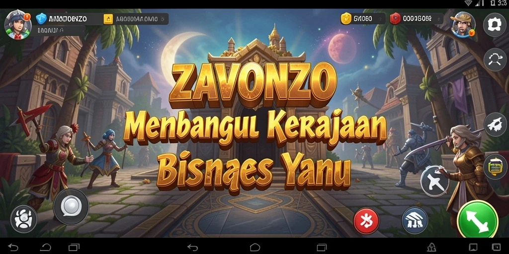 Tampilan gameplay seru ZAVONZO dengan elemen Tycoon yang menarik.